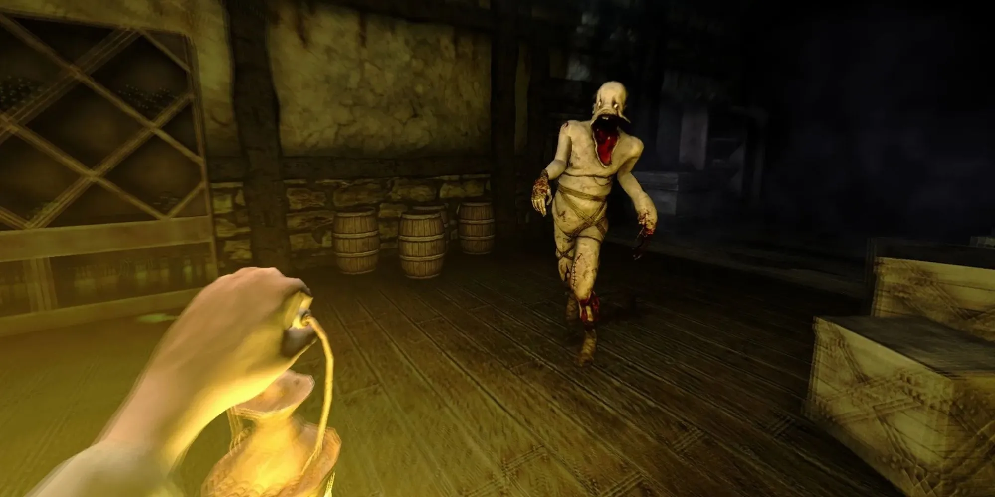 Quái vật ẩn nấp trong bóng tối của lâu đài Brennenburg trong Amnesia: The Dark Descent