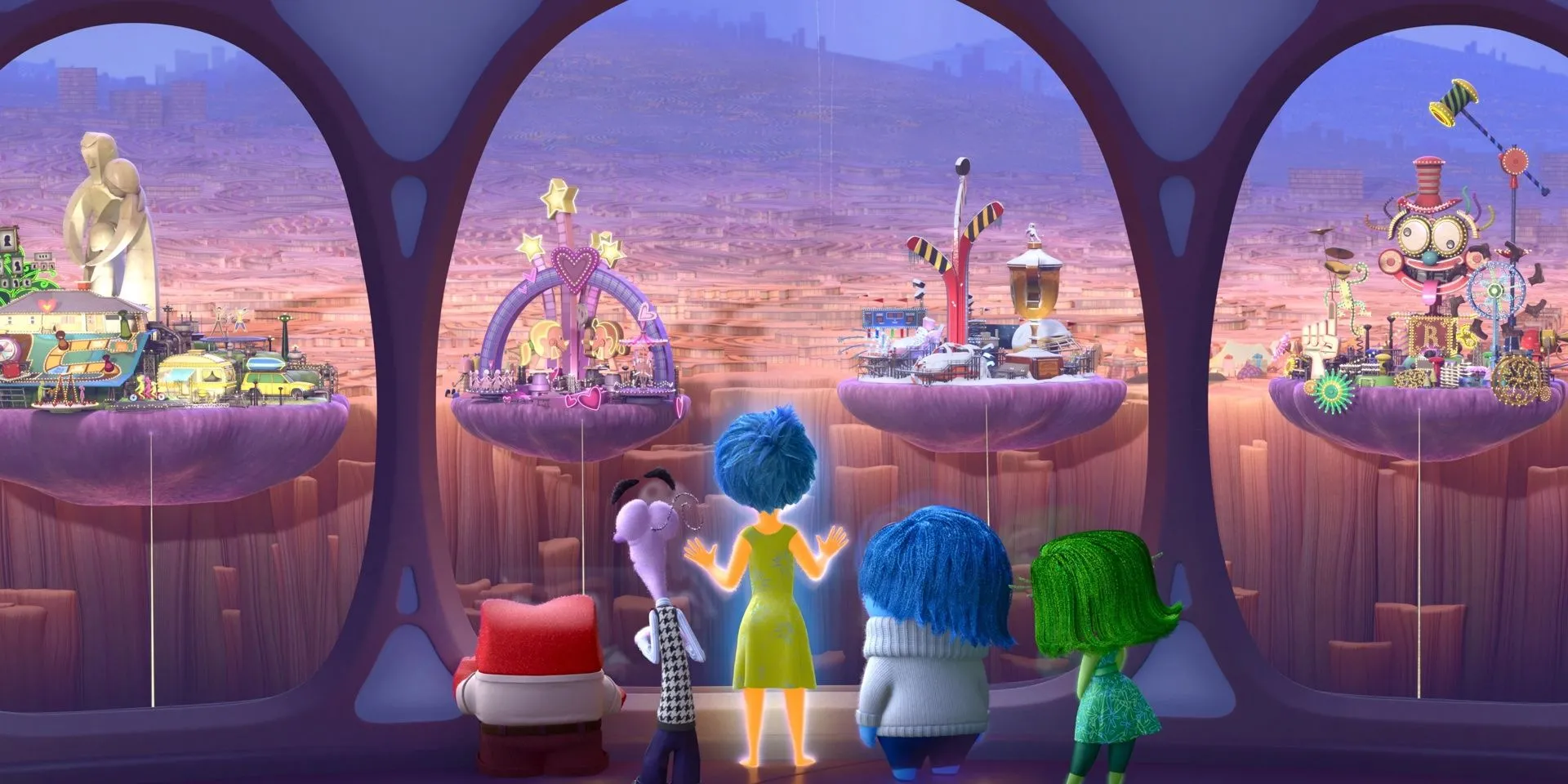 Riley và những cảm xúc bên trong tâm trí cô bé trong phim Inside Out