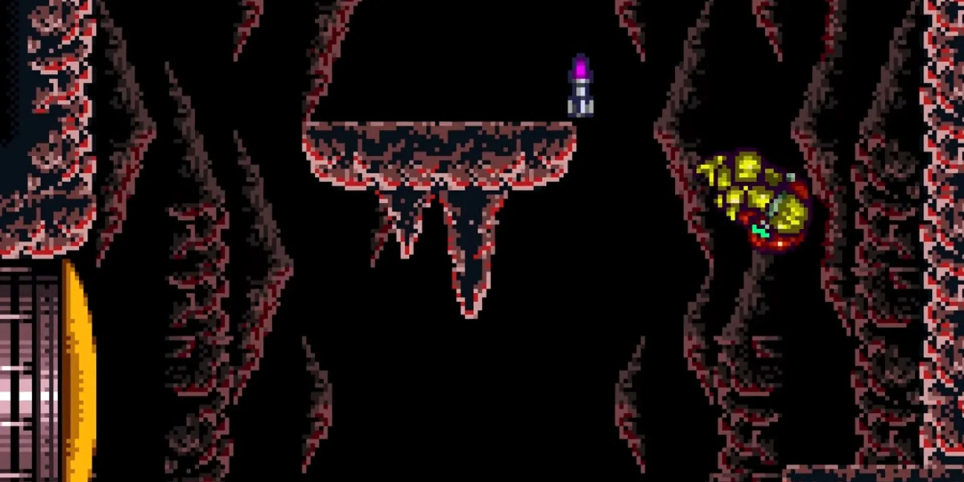 Samus Aran thực hiện cú nhảy đặc trưng trong Super Metroid
