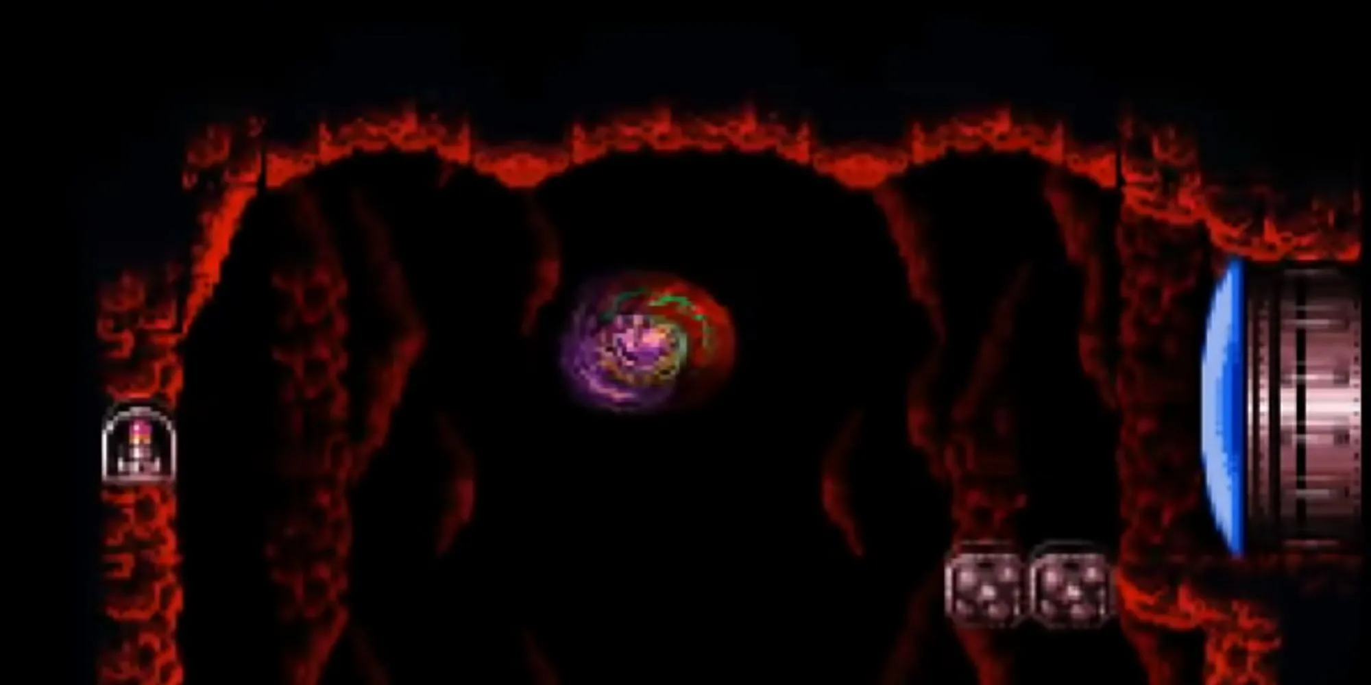 Samus thực hiện Space Jump bay lượn tự do trong Super Metroid