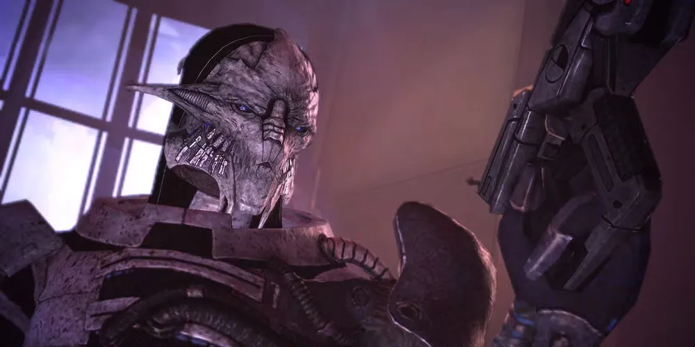 Saren, một Turian phản diện, trong game Mass Effect
