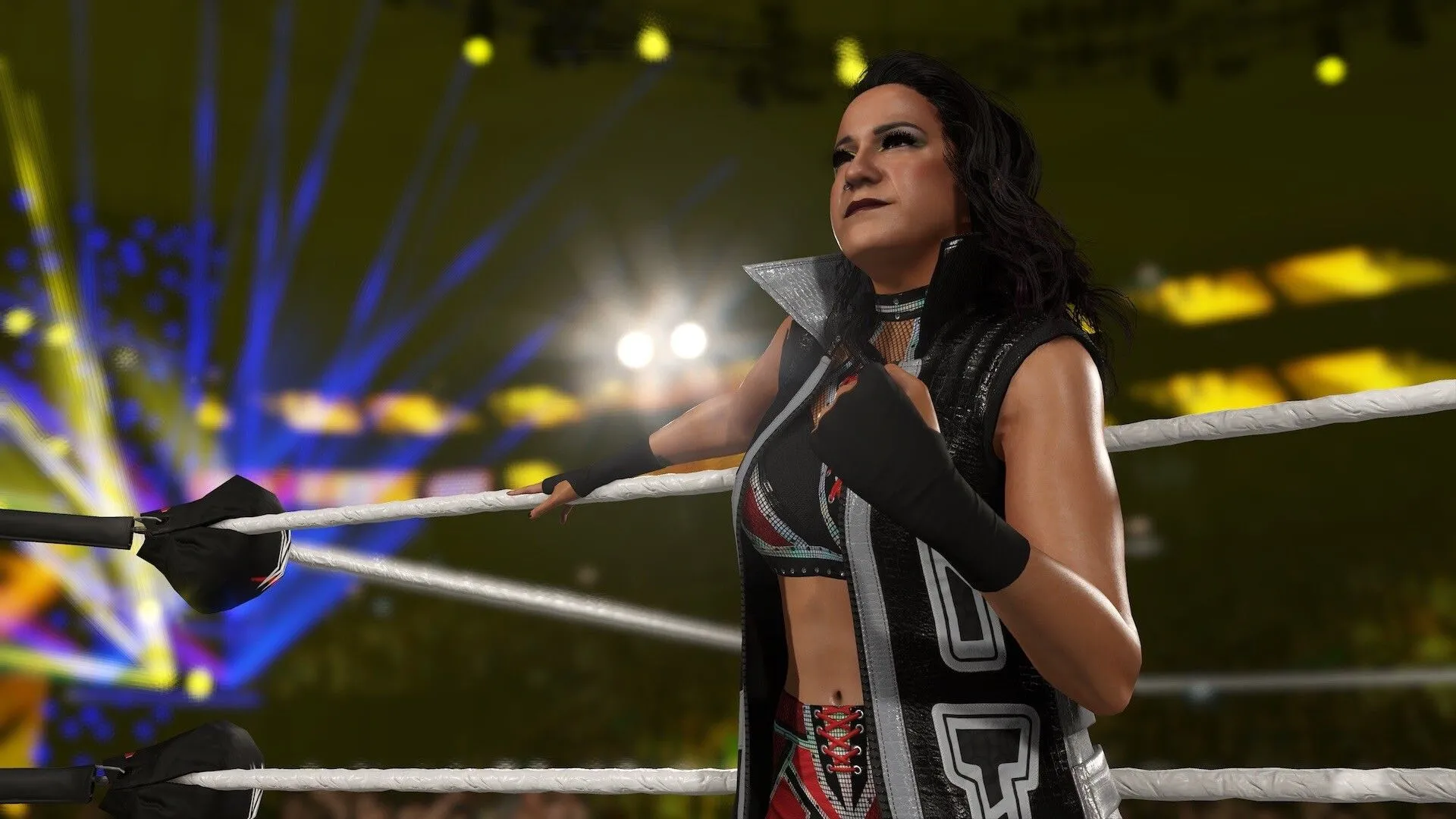 Screenshot cận cảnh mô hình nhân vật và đồ họa trong WWE 2K25