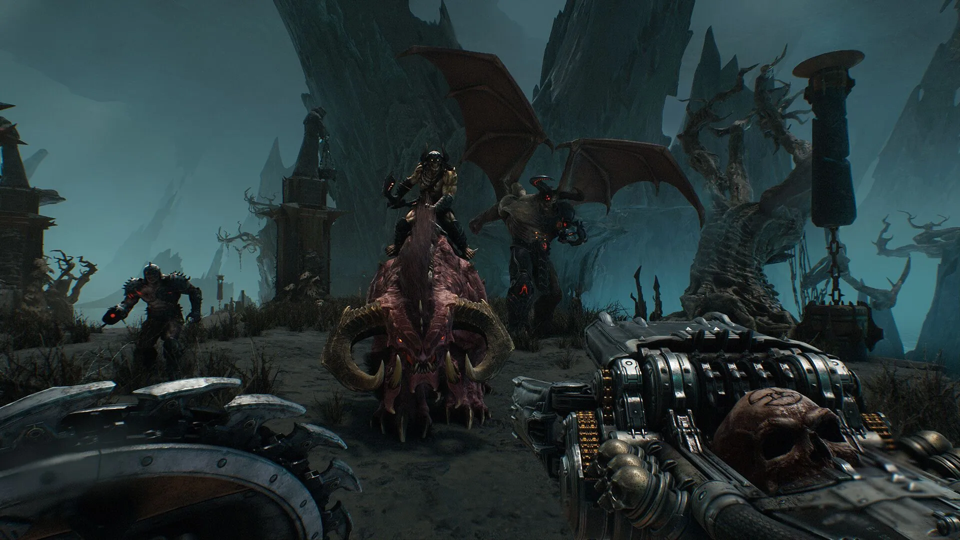 Screenshot chiến trường khốc liệt trong DOOM The Dark Ages