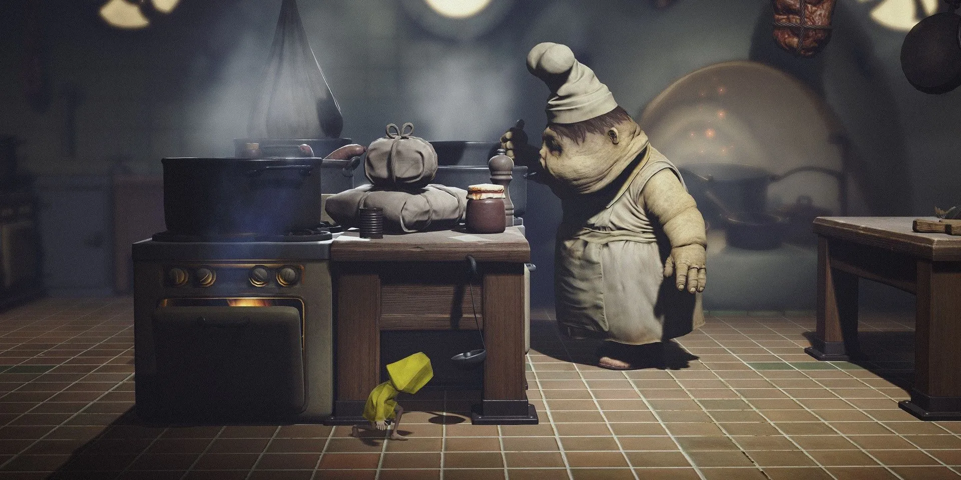 Six trốn khỏi Đầu bếp trong game kinh dị Little Nightmares