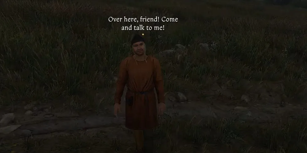 Sứ giả Hội Đạo Chích chặn đường Henry trong Kingdom Come Deliverance 2 để giao nhiệm vụ The Spark