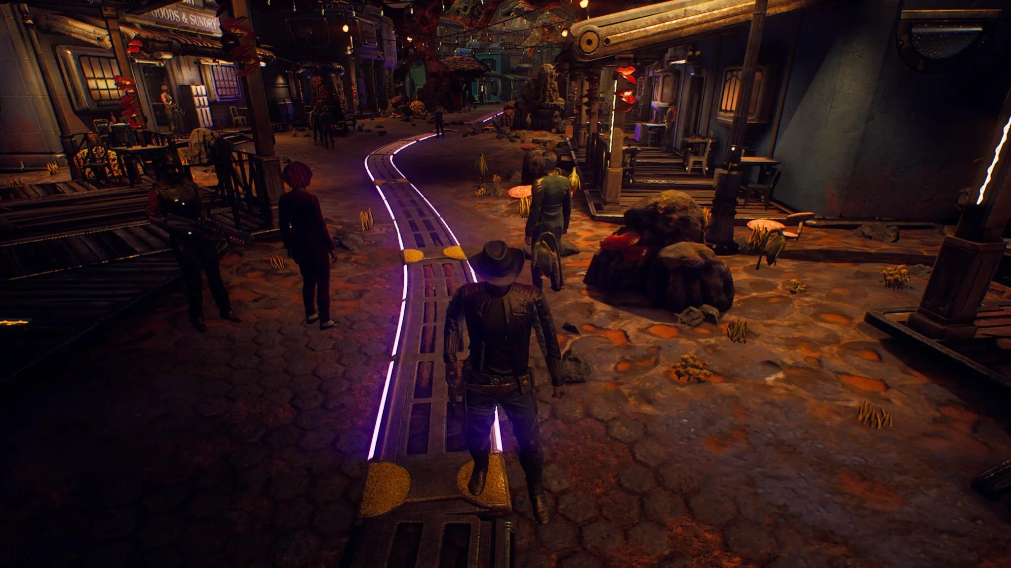Thị trấn Fallbrook trong The Outer Worlds với kiến trúc độc đáo