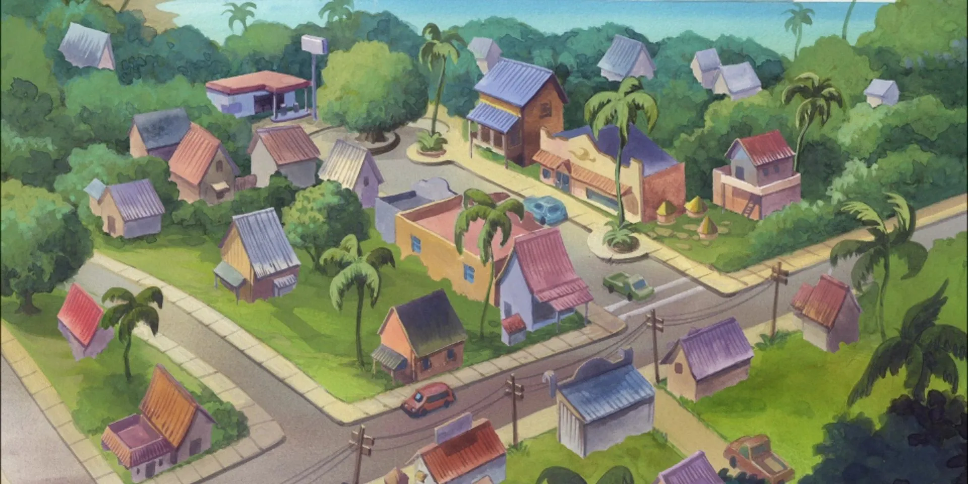 Thị trấn Kokaua trong series Lilo & Stitch, một bối cảnh tiềm năng cho Sora khám phá