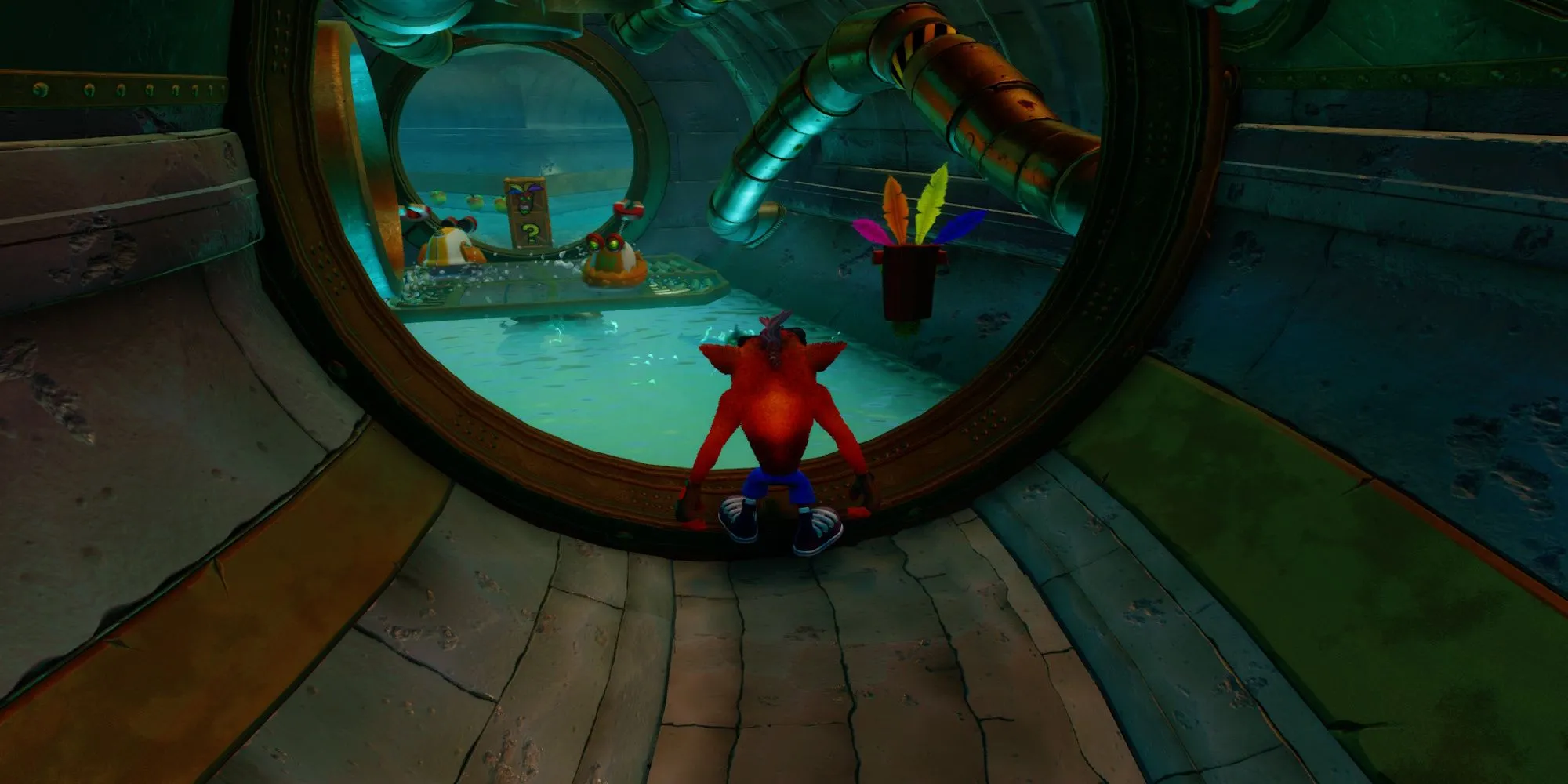 Thử thách dưới cống ngầm với lươn điện trong màn The Eel Deal của Crash Bandicoot 2