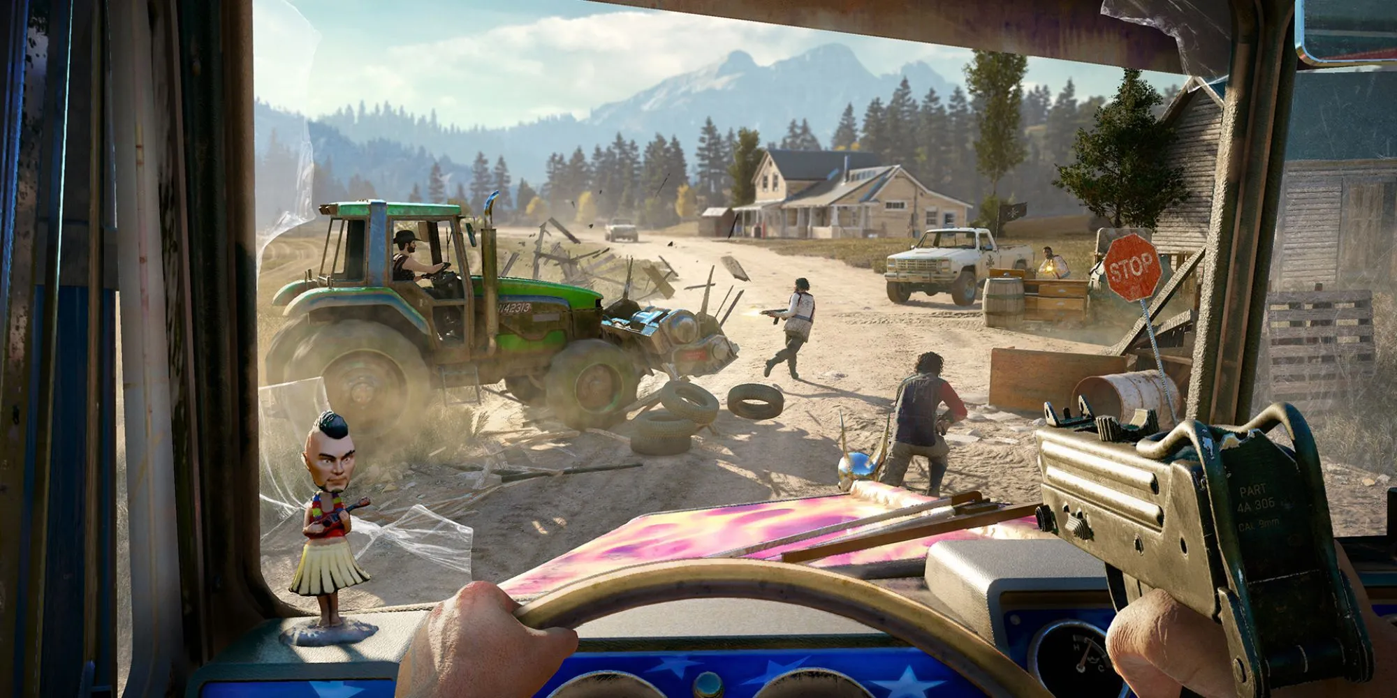 Toàn cảnh Hạt Hope, Montana trong Far Cry 5 với khung cảnh thiên nhiên hùng vĩ