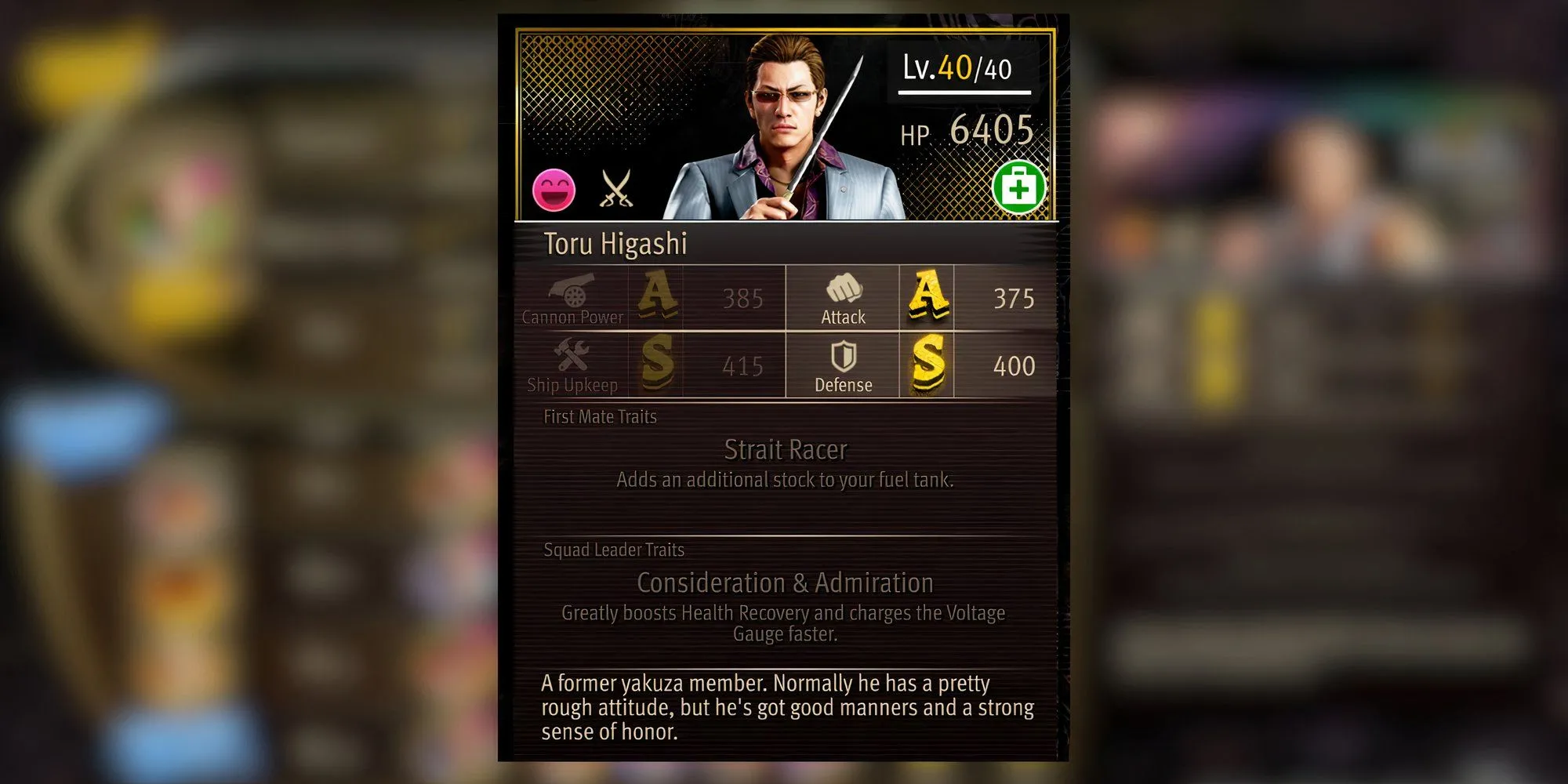 Tohru Higashi, chủ tiệm arcade, một thuyền viên trong Pirate Yakuza