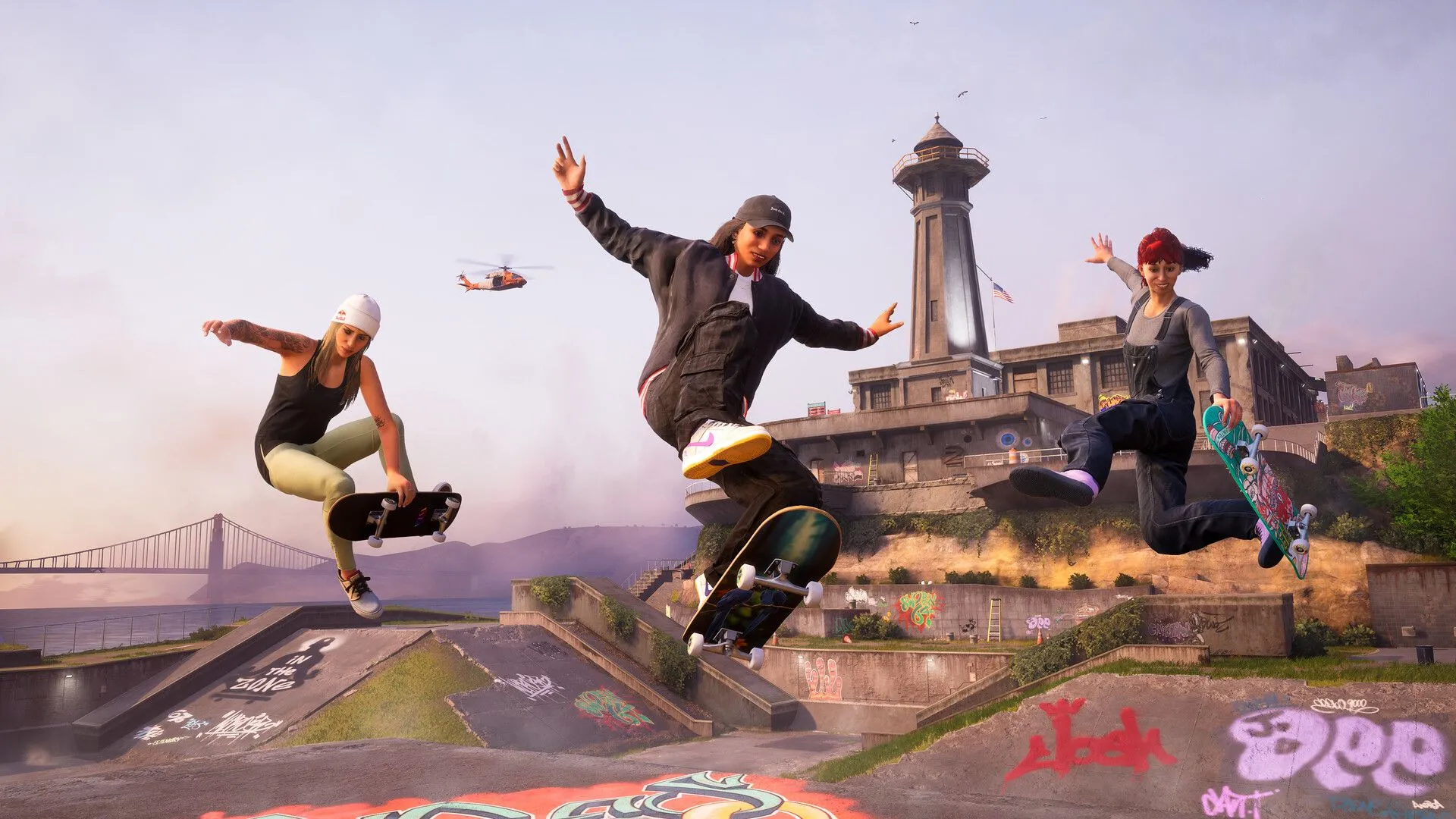 Tony Hawk thực hiện cú kickflip ấn tượng trong game Pro Skater 3+4