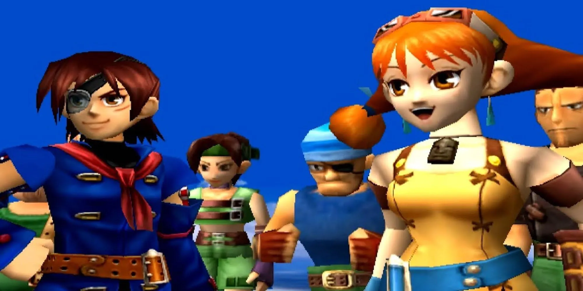 Vyse và nhóm của mình trên tàu bay trong Skies of Arcadia