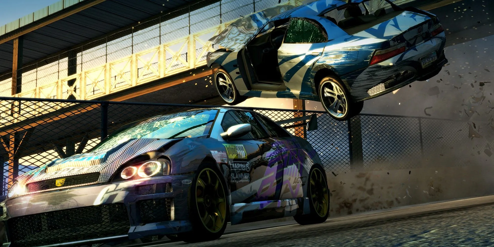 Xe đua trong Burnout Paradise Remastered đang drift