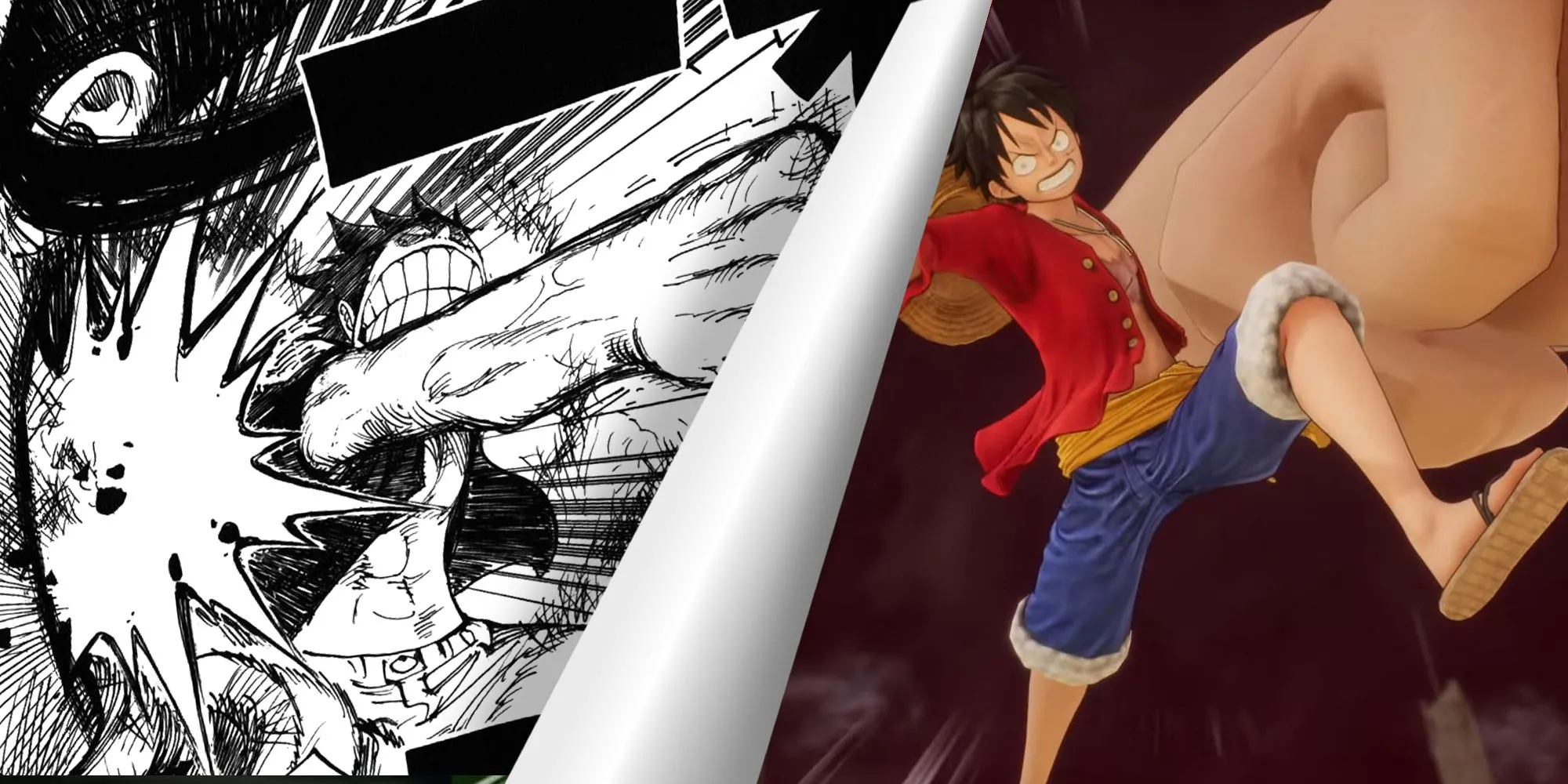 Luffy sử dụng đòn Gum Gum trong manga và game One Piece