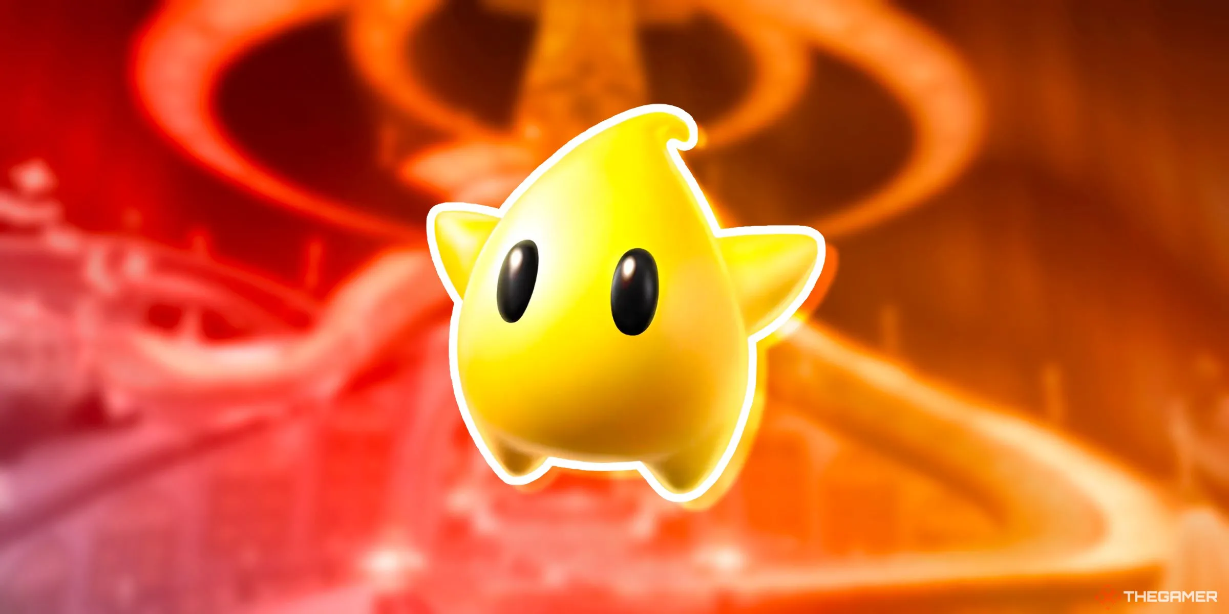 Luma màu vàng, biểu tượng của Super Mario Galaxy, xuất hiện trên đường đua Starview Peak trong Mario Kart World