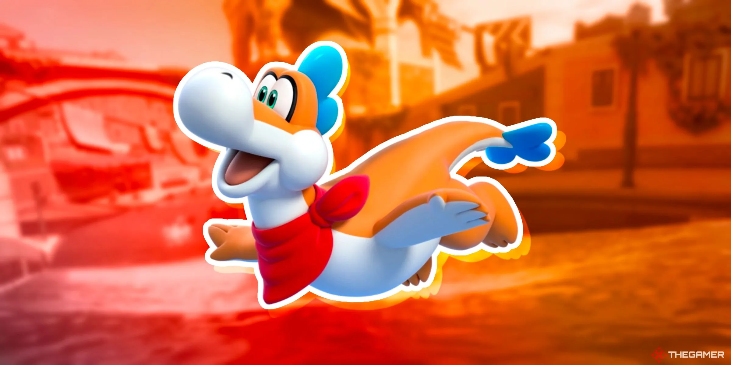 Sinh vật biển Plessie từ Super Mario 3D World đang 'lướt sóng' trên đường đua Salty Salty Speedway
