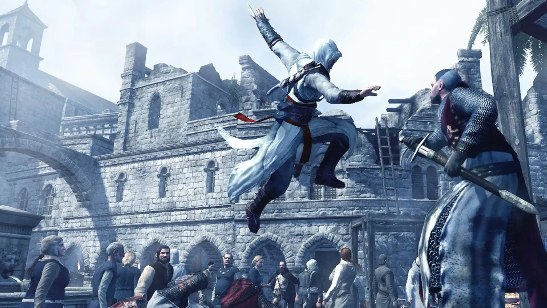 Altair, nhân vật chính của Assassin's Creed đầu tiên, với trang phục sát thủ