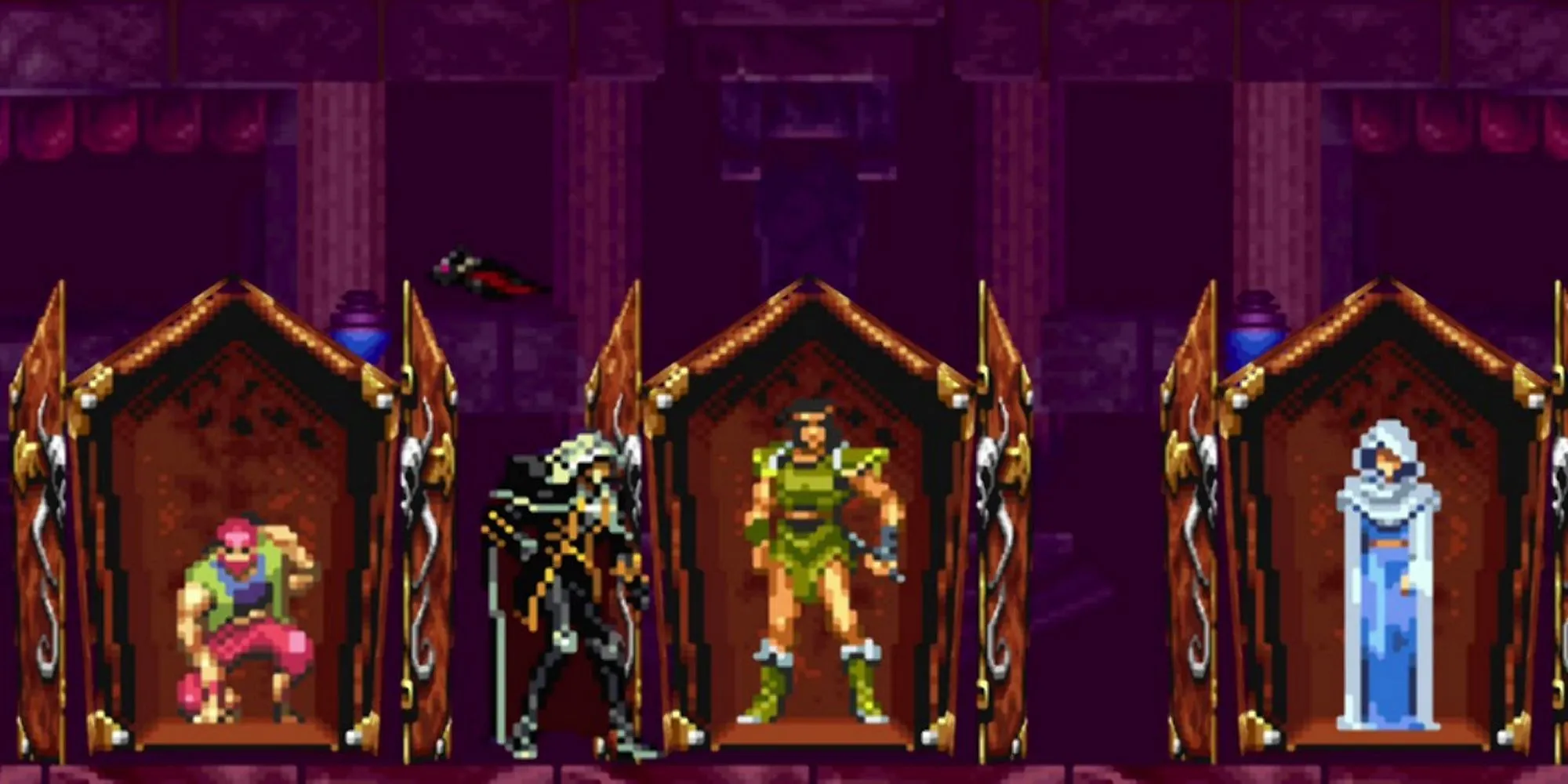Alucard chiến đấu với bản sao của Trevor, Sypha và Grant trong Castlevania: Symphony of the Night PS1