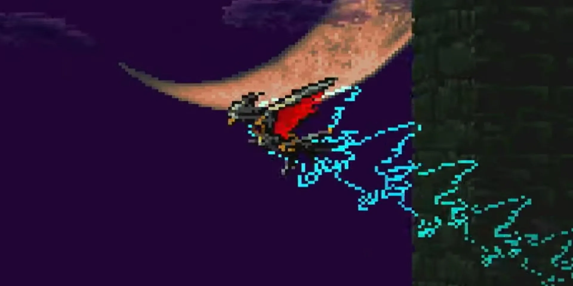 Alucard sử dụng kỹ năng biến hình dơi trong Castlevania: Symphony of the Night