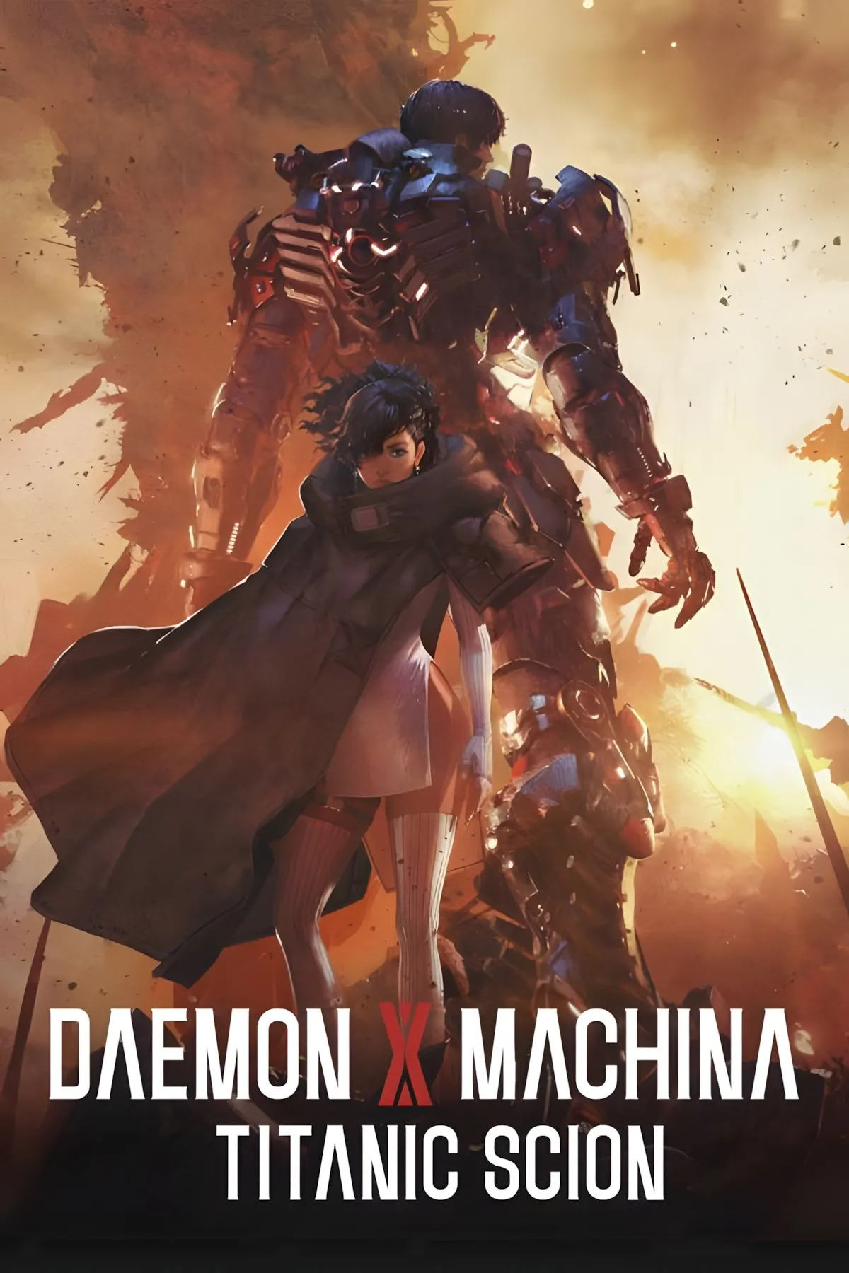 Ảnh bìa chính thức của Daemon X Machina Titanic Scion với biểu tượng và logo game.