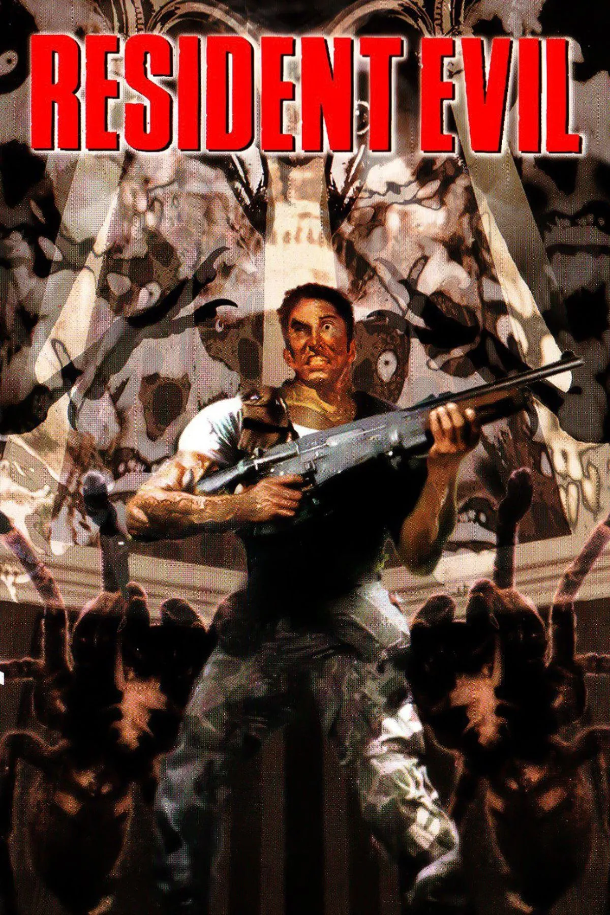 Ảnh bìa của tựa game kinh dị sinh tồn Resident Evil (1996) phiên bản gốc.