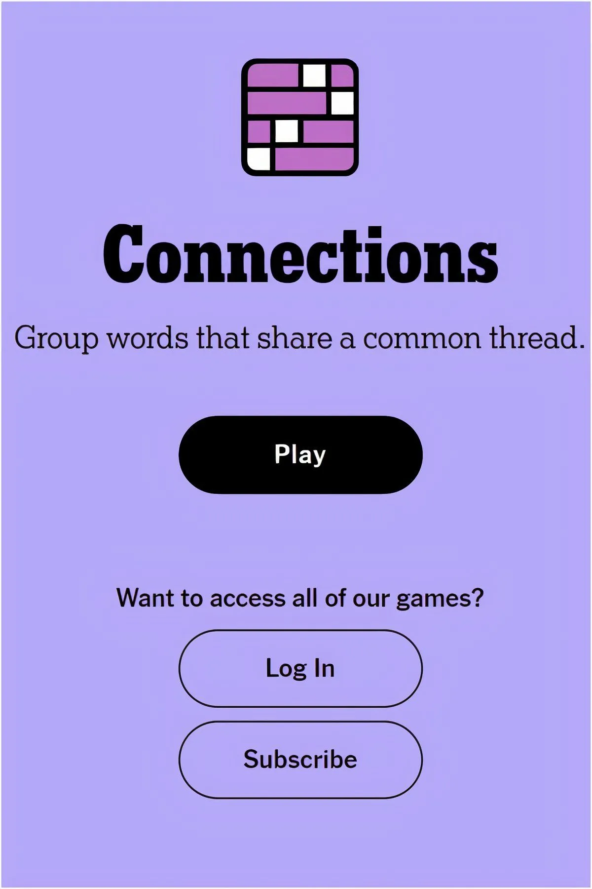 Ảnh bìa trang chủ Connections, minh họa tựa game giải đố của New York Times