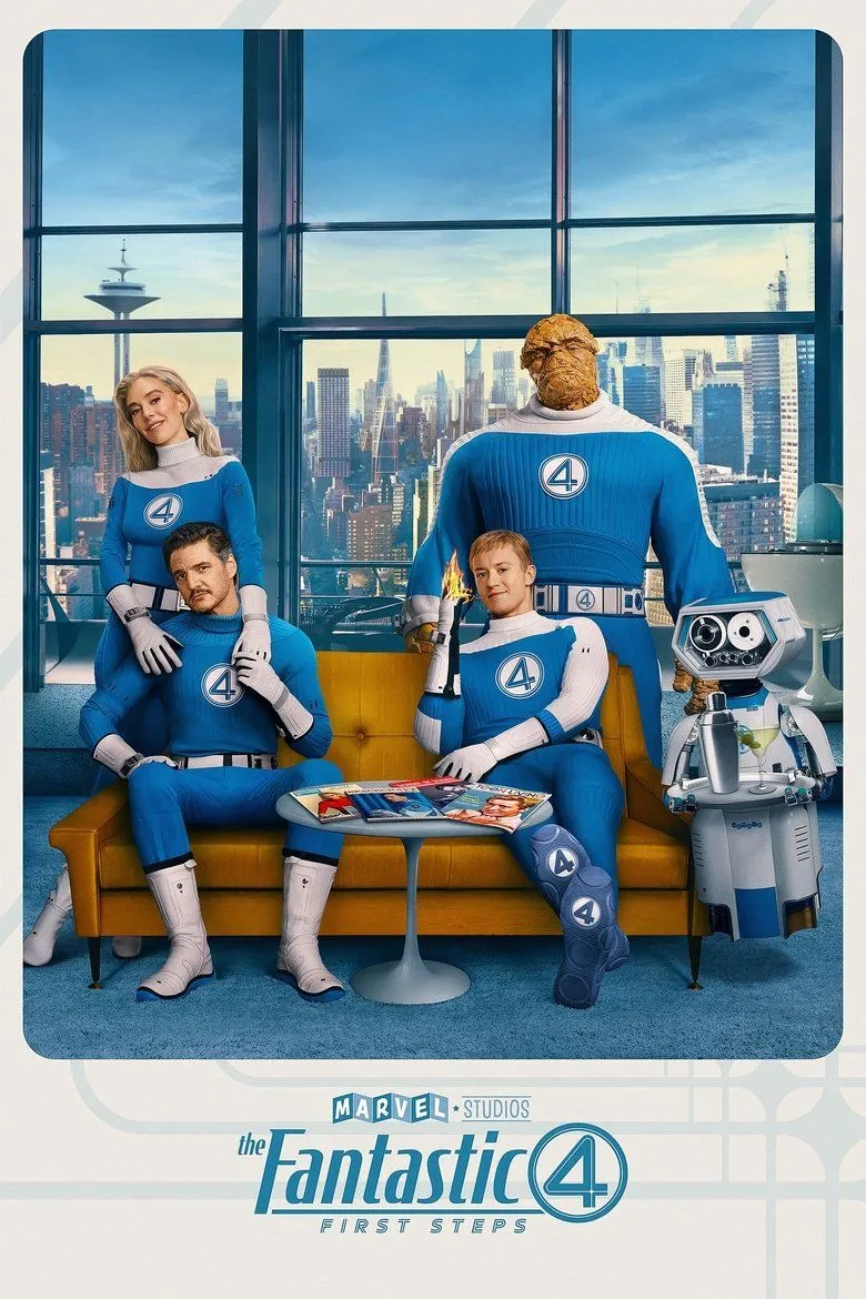 Áp phích chính thức của bộ phim Fantastic Four: First Steps, hé lộ không khí hoành tráng của MCU.