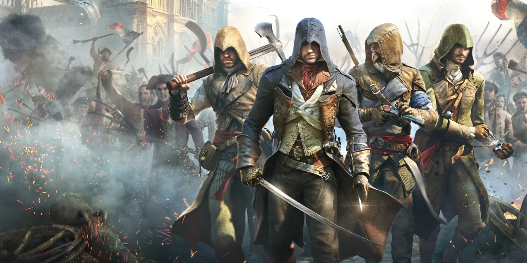 Assassin's Creed Unity với Arno Dorian trên nóc nhà ở Paris