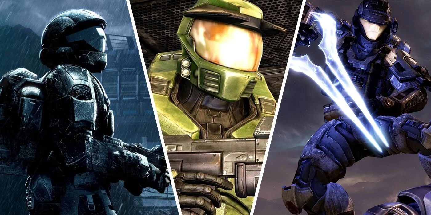 Ba biểu tượng của dòng game Halo: Master Chief, Noble Six và The Rookie trong Halo: The Master Chief Collection