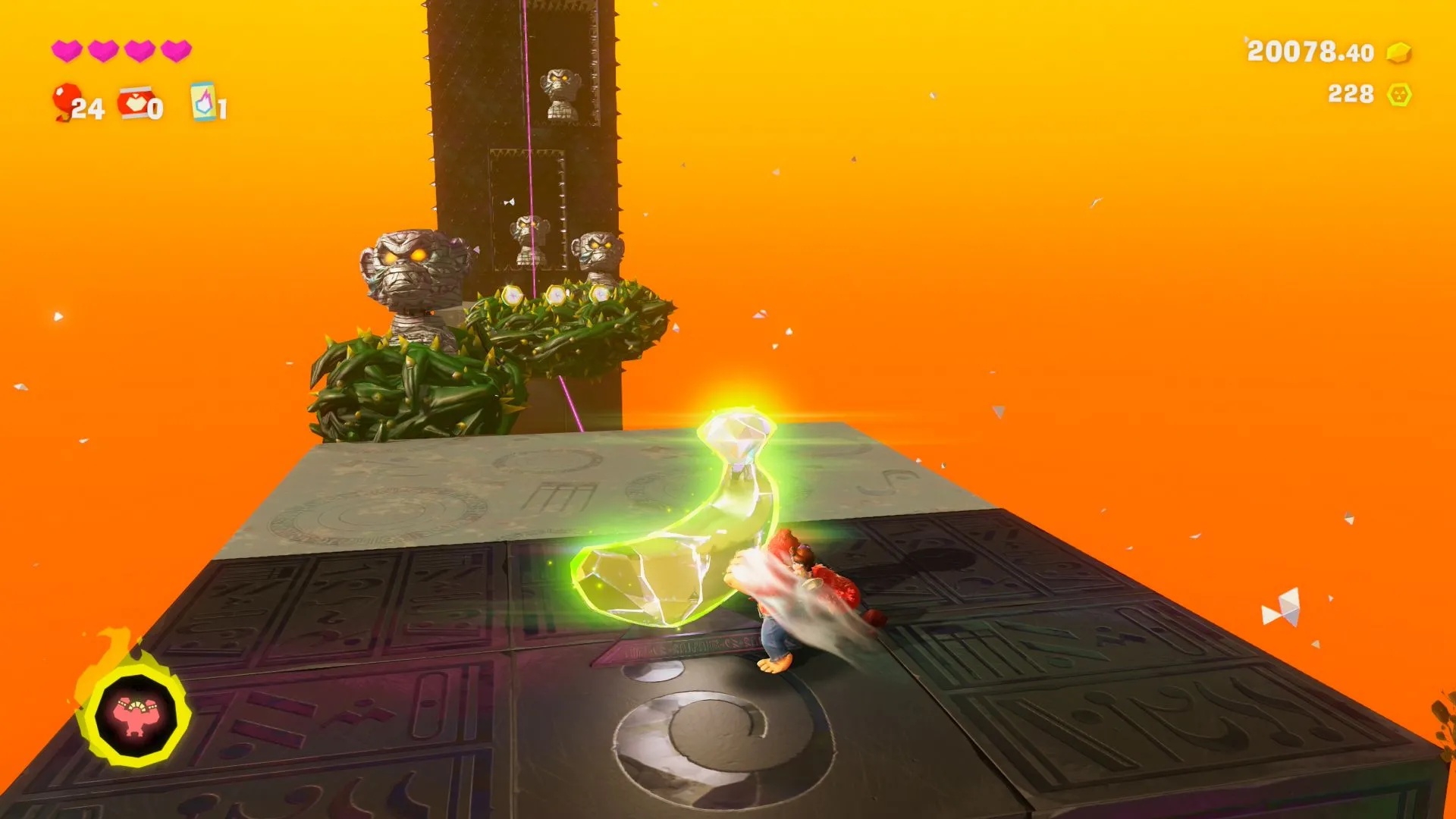 Banandium Gem thứ hai nằm lộ thiên giữa màn Stompy Ascent của Donkey Kong Bananza