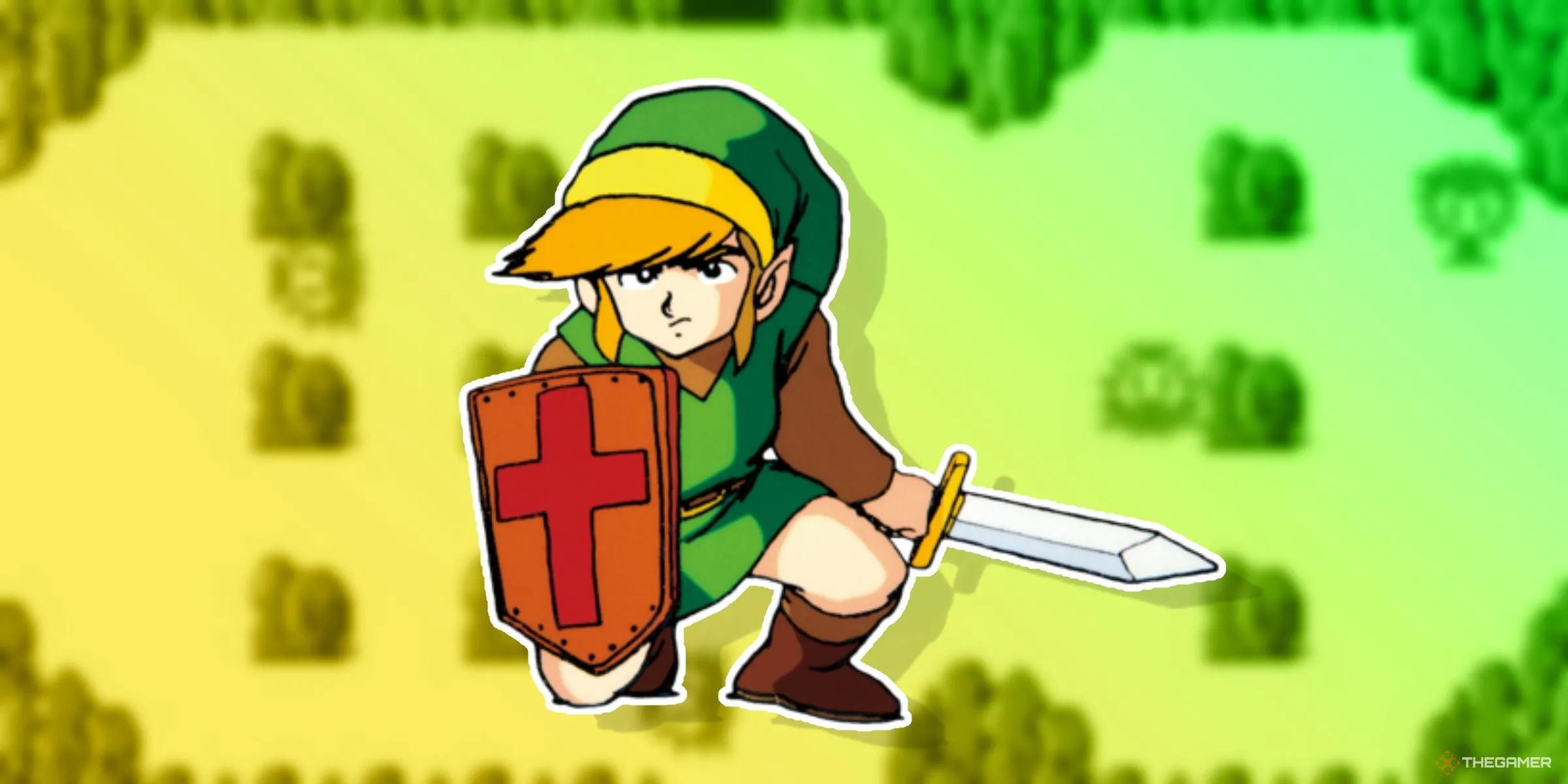 Bức vẽ minh họa gốc của nhân vật Link trong tựa game The Legend Of Zelda, biểu tượng của các game thế giới mở ban đầu.