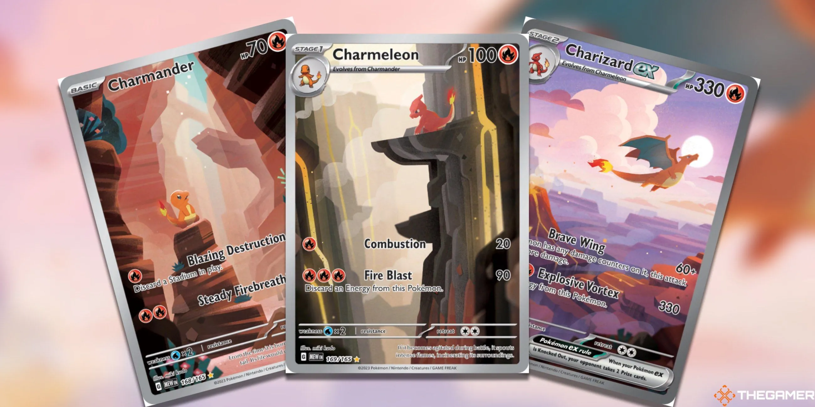 Các thẻ bài dòng Charizard từ bộ Pokemon TCG 151, liên quan đến khái niệm &quot;God Packs&quot;