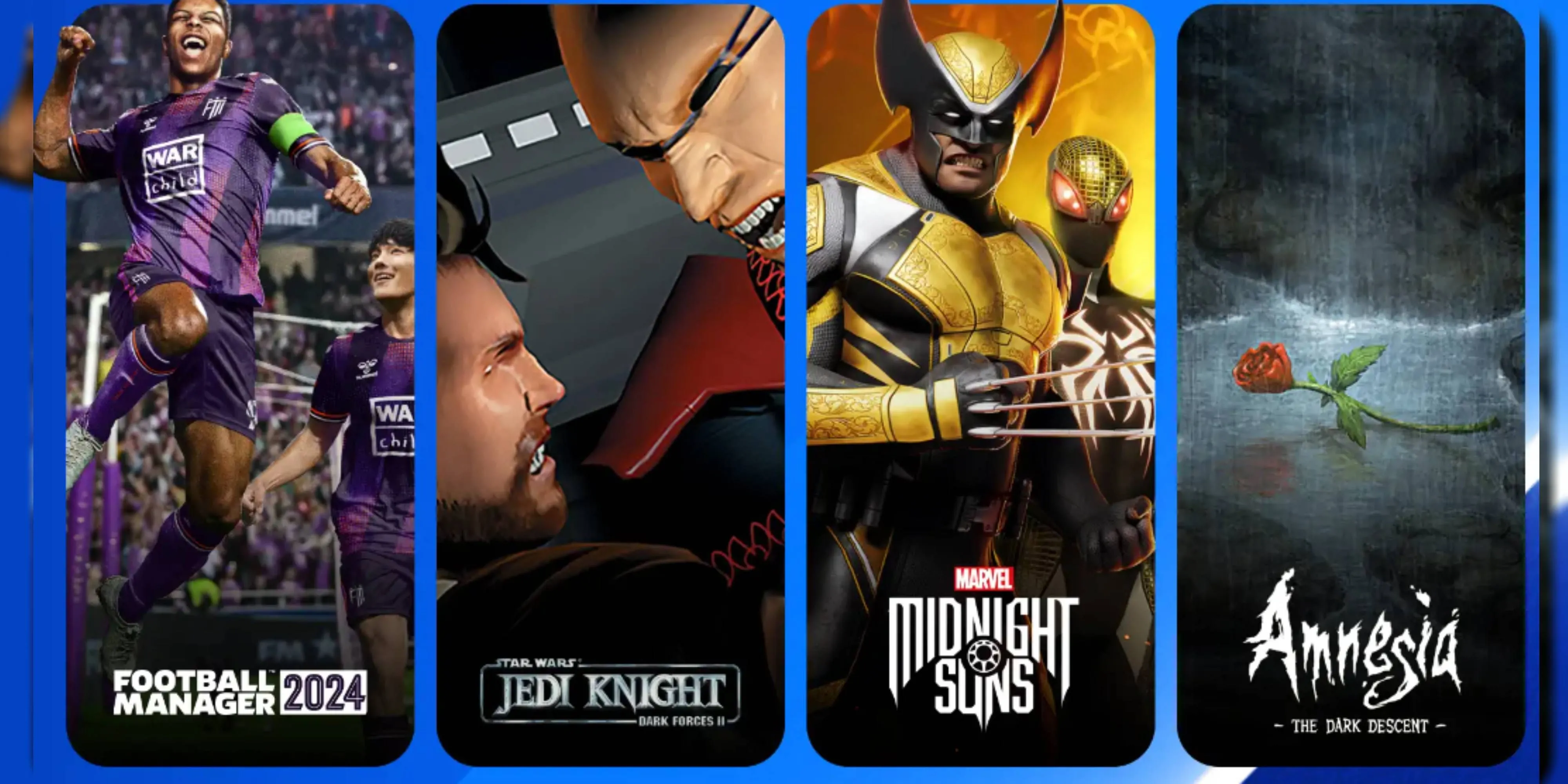 Các tựa game miễn phí tháng 7 2025 trên Amazon Prime Gaming: Marvel's Midnight Suns, Star Wars Jedi Knight Dark Forces 2, Football Manager 2024, Amnesia The Dark Descent.