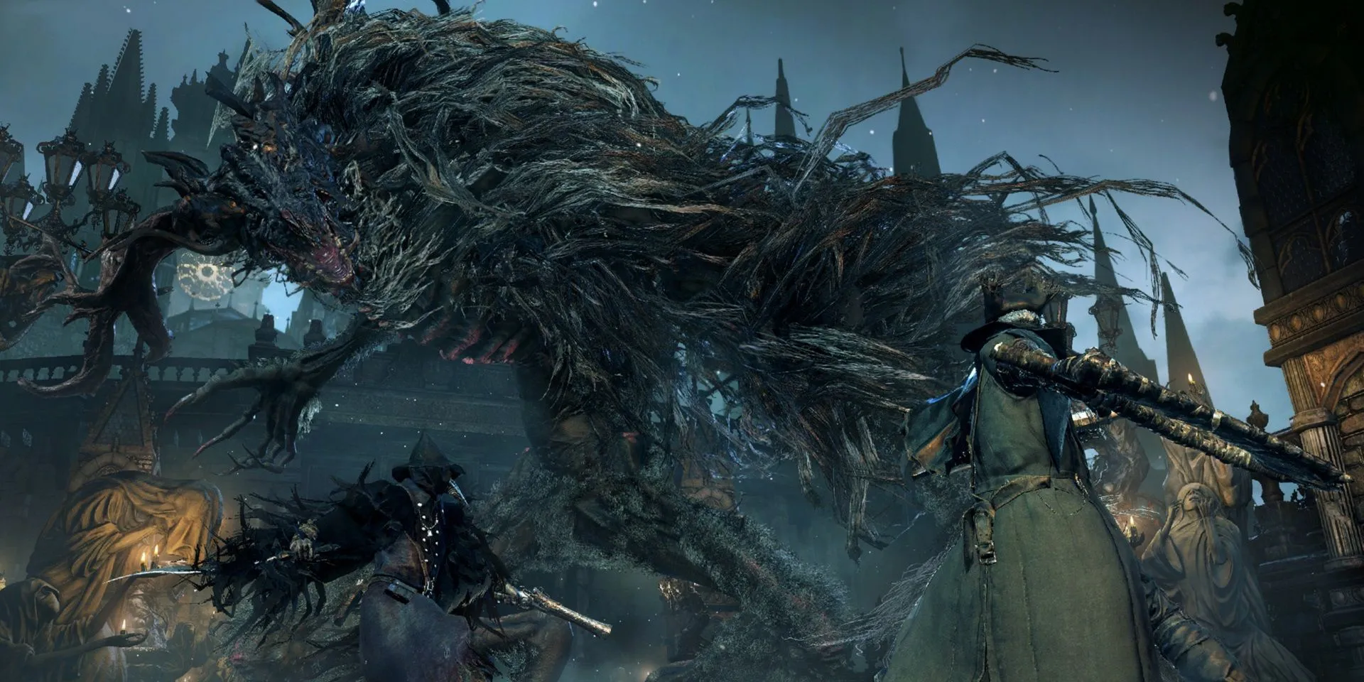 Cảnh chiến đấu trong Bloodborne, game lấy cảm hứng từ Red Dead Redemption 2