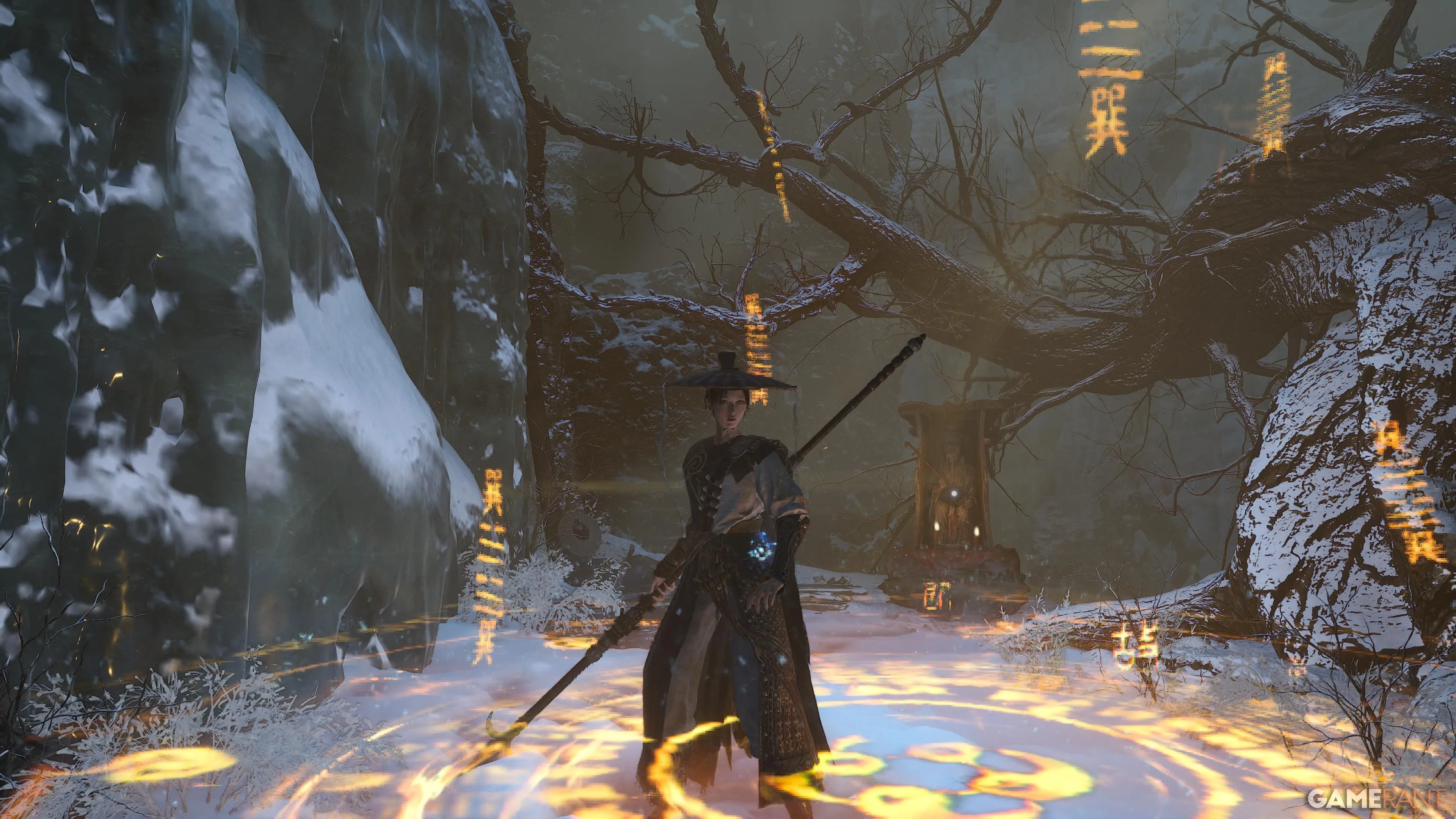 Cánh Cửa Bí Ẩn tại Hillswatch trong Wuchang Fallen Feathers, nơi game thủ đối mặt với hai lựa chọn quan trọng.