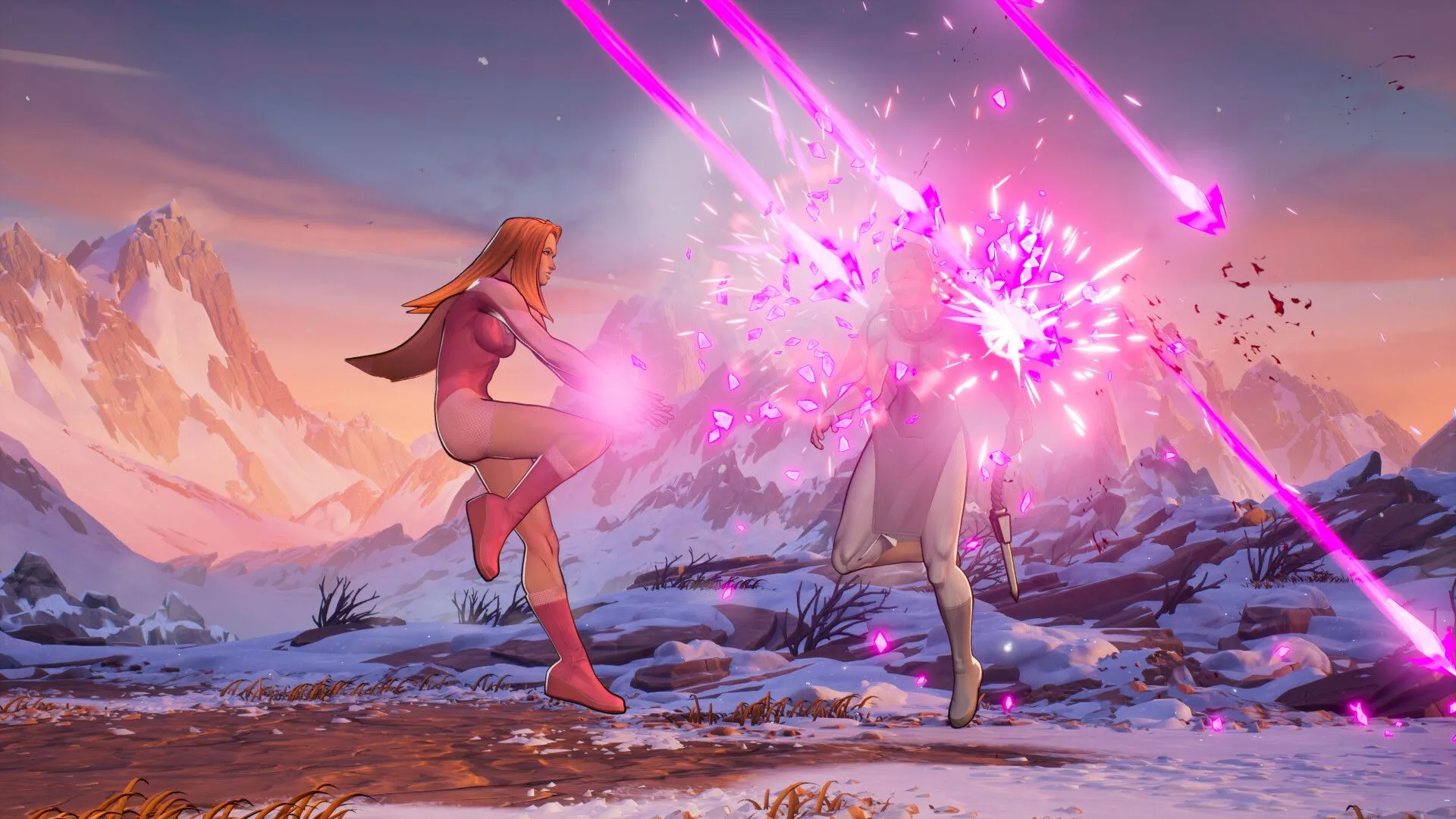 Giao diện chọn nhân vật hoặc màn hình chờ của game Invincible VS, gợi ý về số lượng lớn siêu anh hùng và ác nhân sẽ góp mặt.