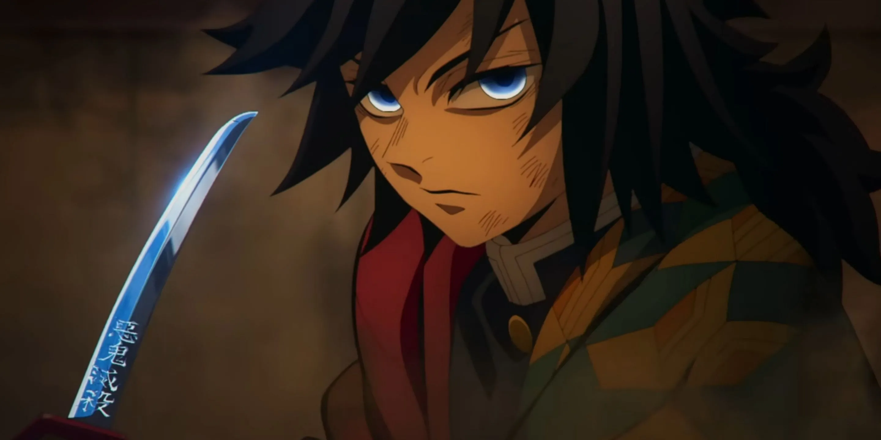 Giyu Tomioka trong cảnh chiến đấu tại arc Lâu Đài Vô Cực trong phim Demon Slayer