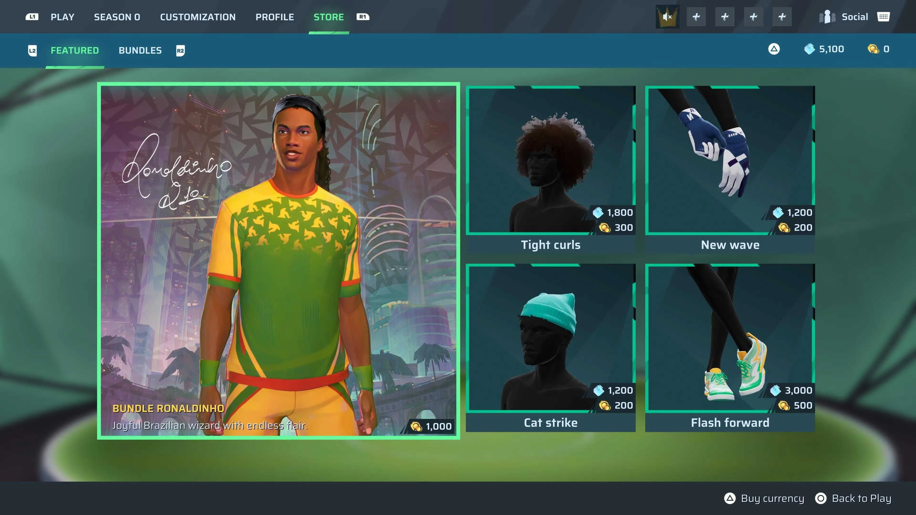 Gói trang phục Ronaldinho trong game Rematch, một trong số ít cosmetic đáng chú ý