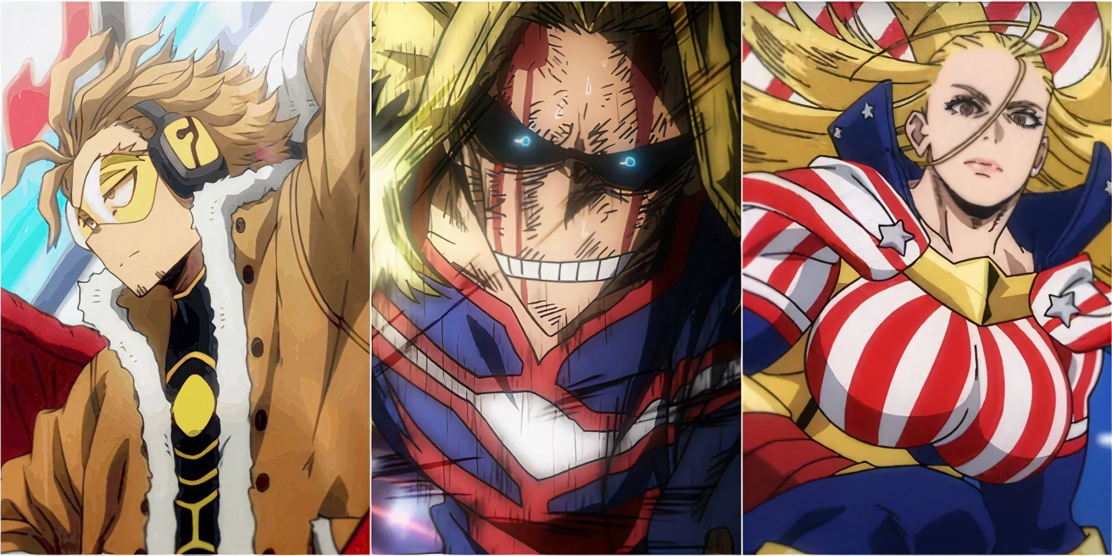 Hawks, All Might và Star and Stripes cùng các Pro Hero khác trong My Hero Academia