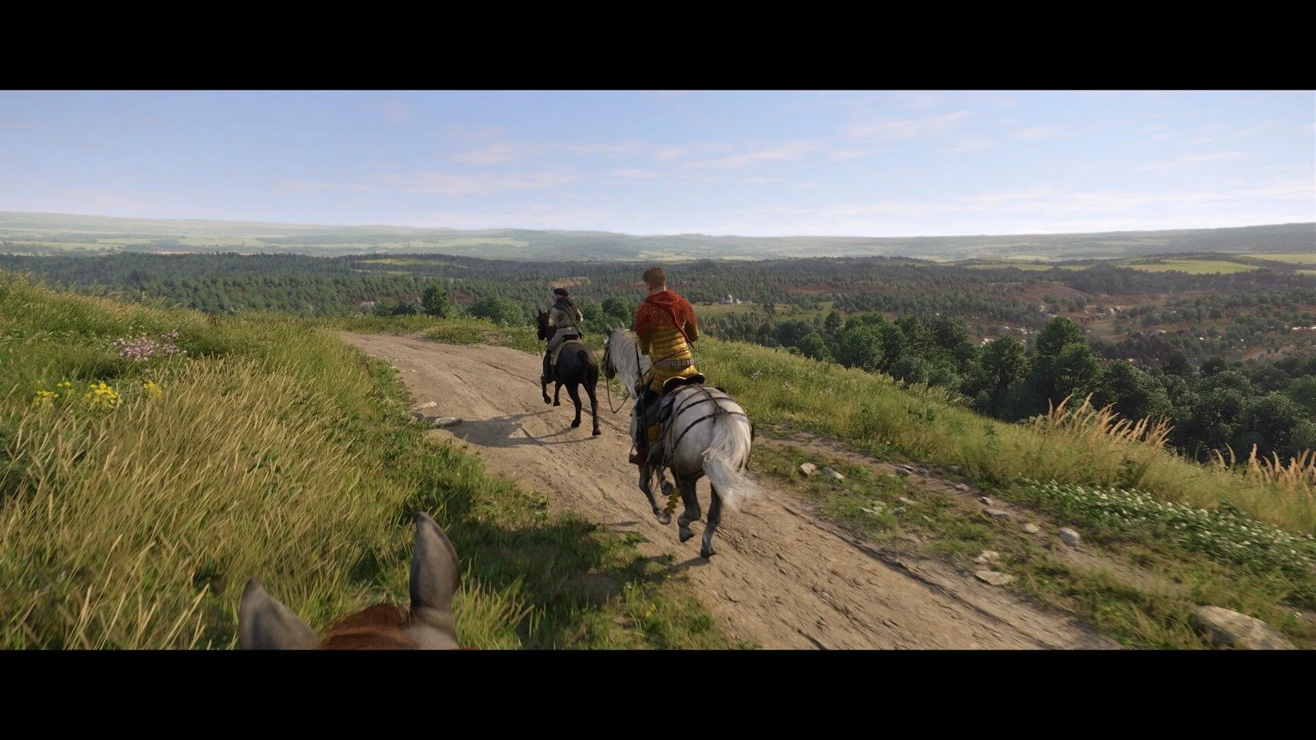 Henry đối mặt với một nhóm lính trong Kingdom Come Deliverance 2, gợi ý về các cuộc giao tranh và xung đột trong game.
