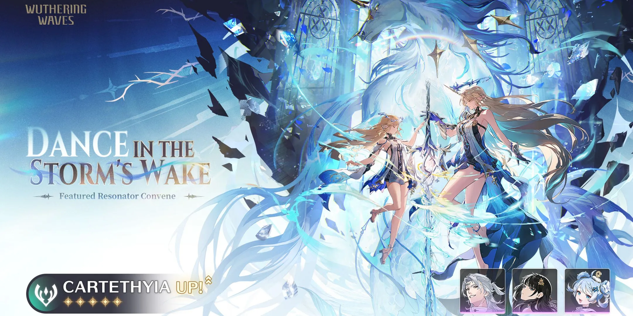 Hình ảnh banner của Resonator Cartethyia và vũ khí độc quyền Defier's Thorn trong Wuthering Waves phiên bản 2.4 Giai đoạn 1