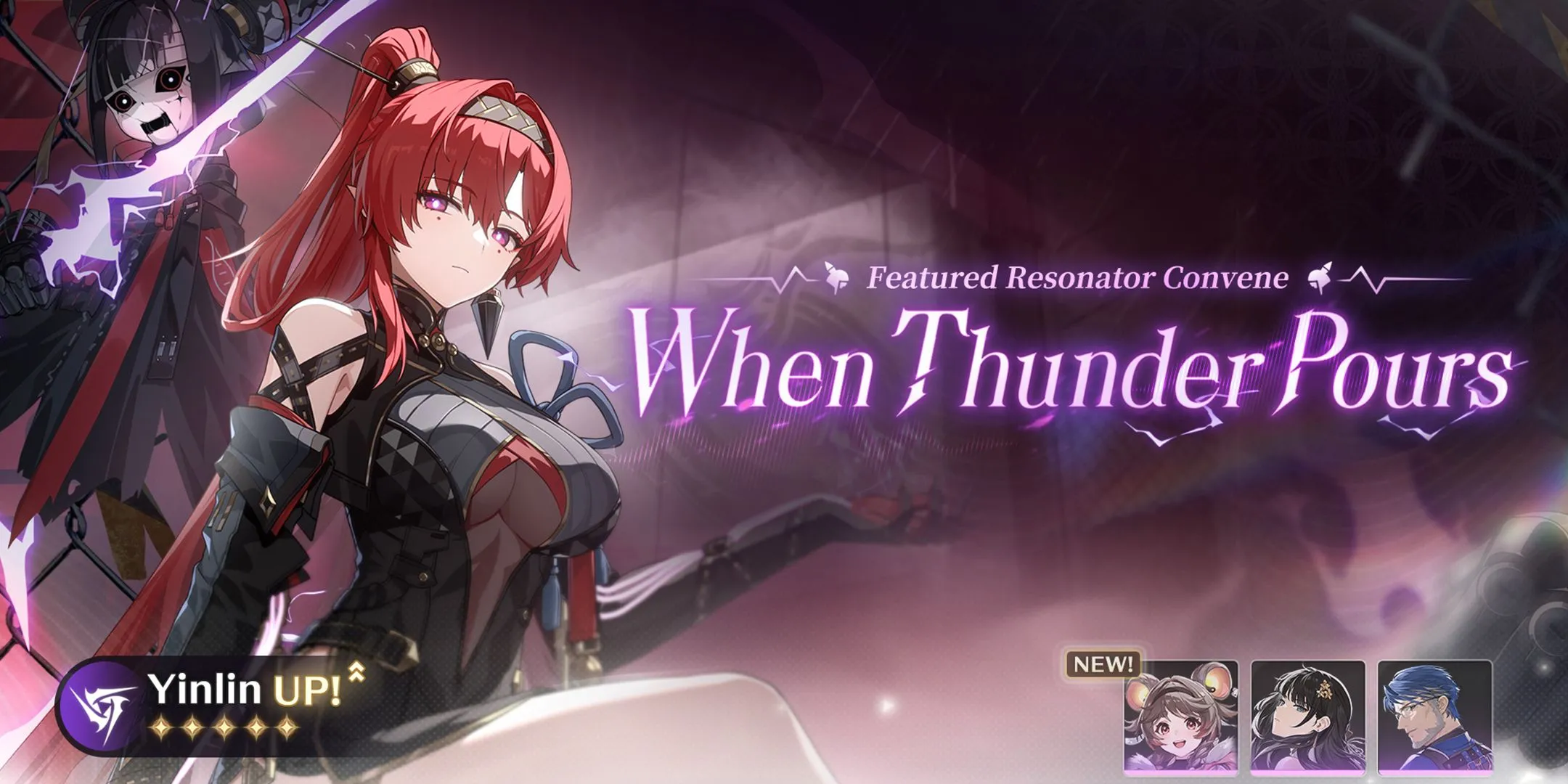 Hình ảnh banner của Resonator Yinlin và vũ khí độc quyền Stringmaster trong Wuthering Waves phiên bản 1.4 Giai đoạn 2