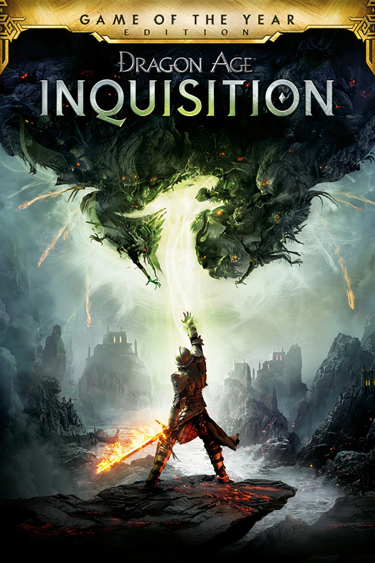 Hình ảnh bìa của Dragon Age: Inquisition, tựa game RPG giả tưởng đen tối từ BioWare được cộng đồng game thủ đánh giá cao.