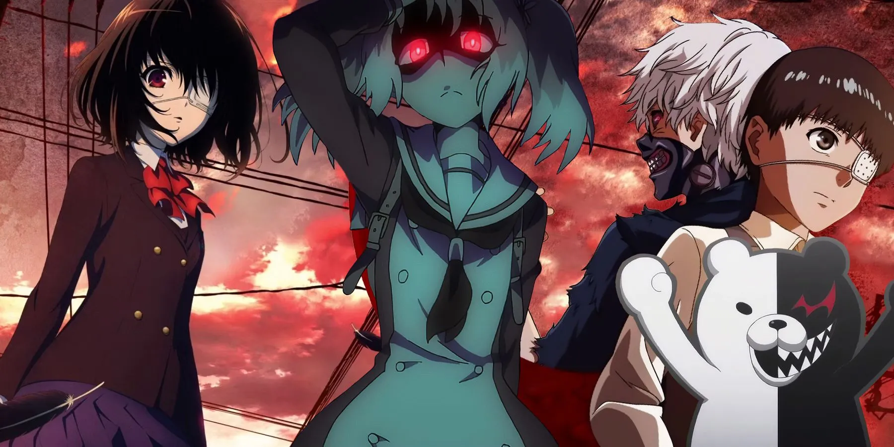 Hình ảnh các anime tâm lý kinh dị, bao gồm Death Parade, khám phá góc tối của con người