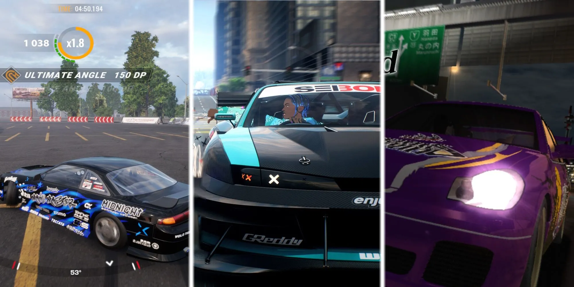 hình ảnh chia ba về các game đua drift hay nhất