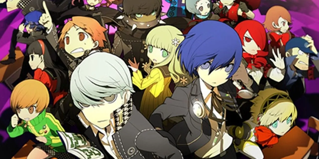Hình ảnh quảng bá Persona Q: Shadow Of The Labyrinth với dàn nhân vật.