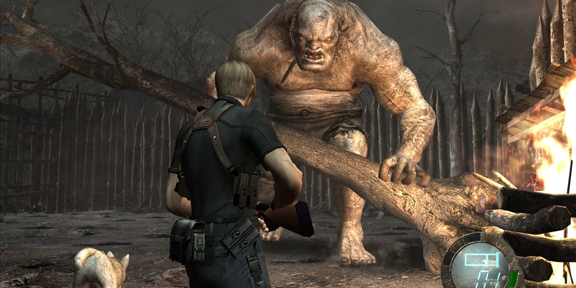 Hình ảnh Resident Evil 4 bản HD, thể hiện chi tiết môi trường và nhân vật Leon