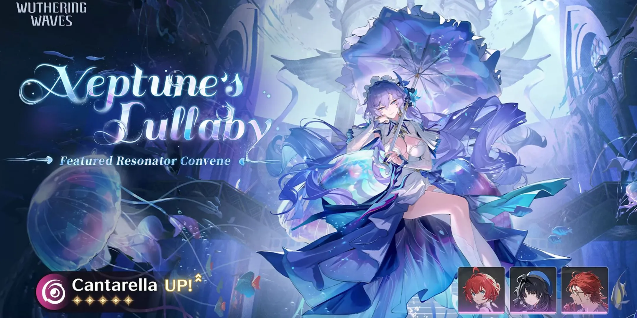 Hình ảnh Resonator Cantarella trong banner tái xuất phiên bản 2.5 Giai đoạn 2 của Wuthering Waves