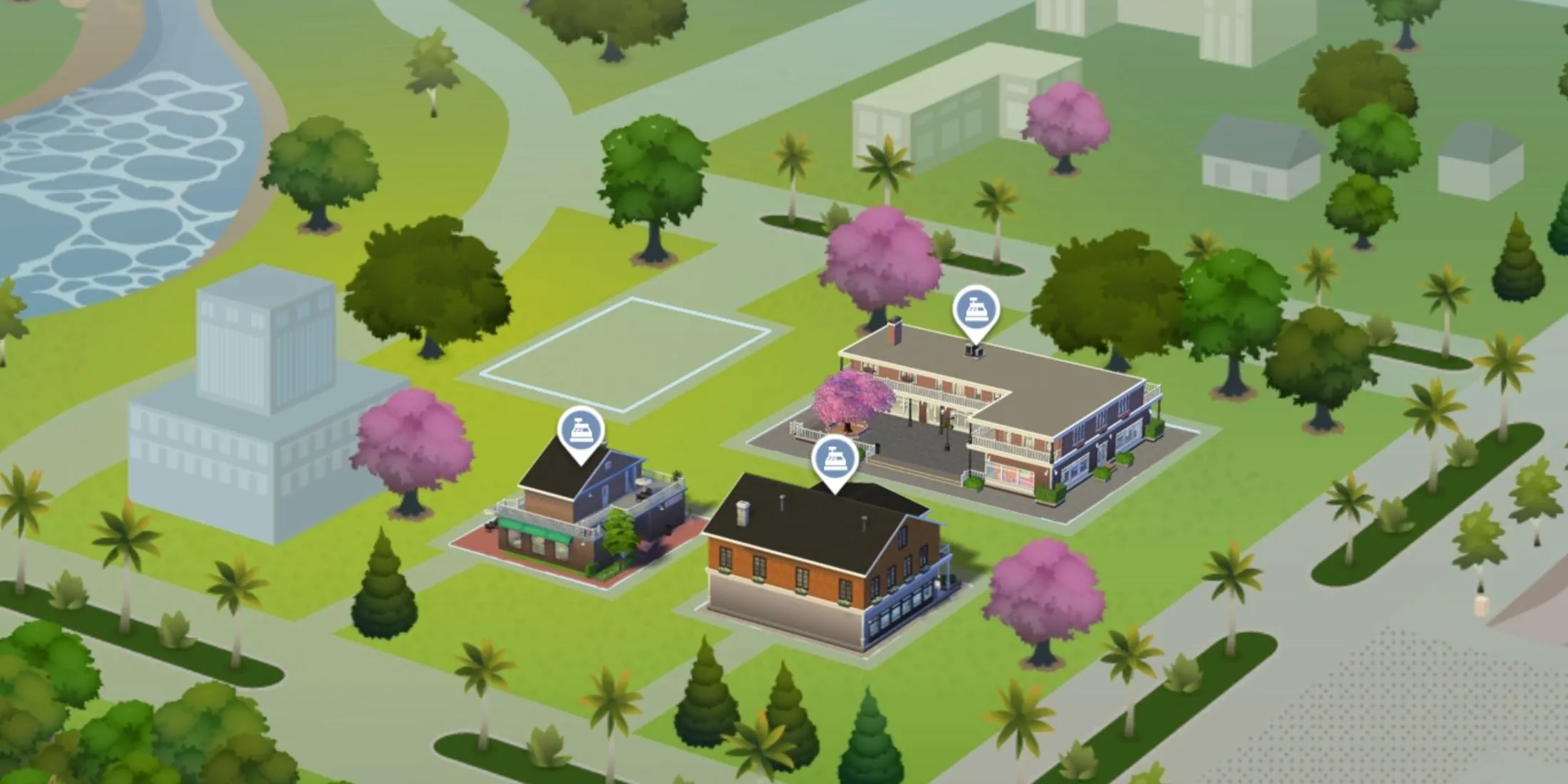 Khu vực thương mại Magnolia Promenade trong gói mở rộng Get To Work The Sims 4