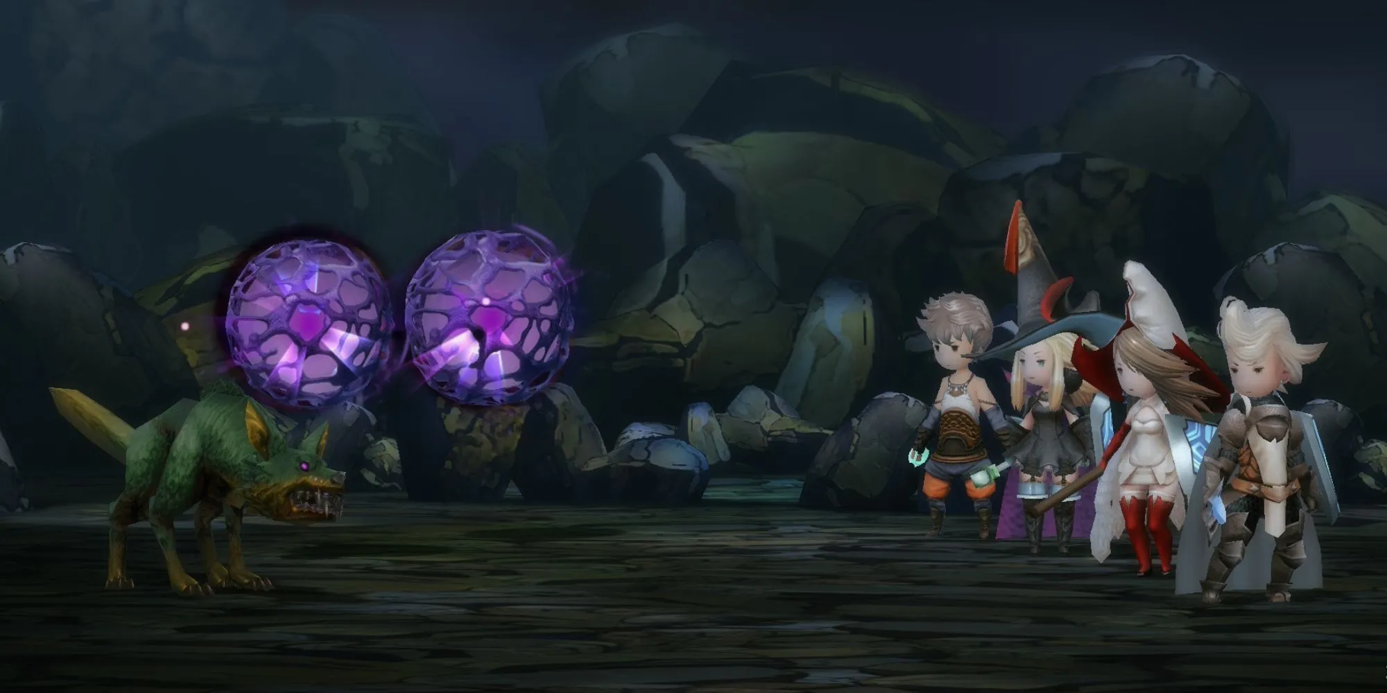 Khung cảnh bắt đầu trận chiến trong Bravely Default Flying Fairy HD Remaster